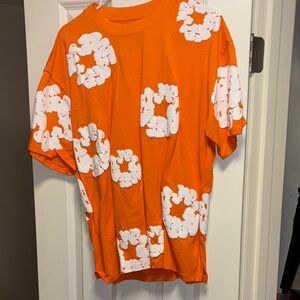 Orange Floral Kids T-Shirt
